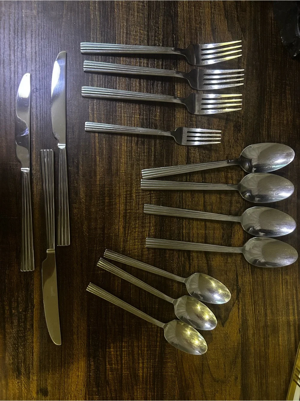 JB Studio Stainless Steel Flatware Set - Silver Ribbed